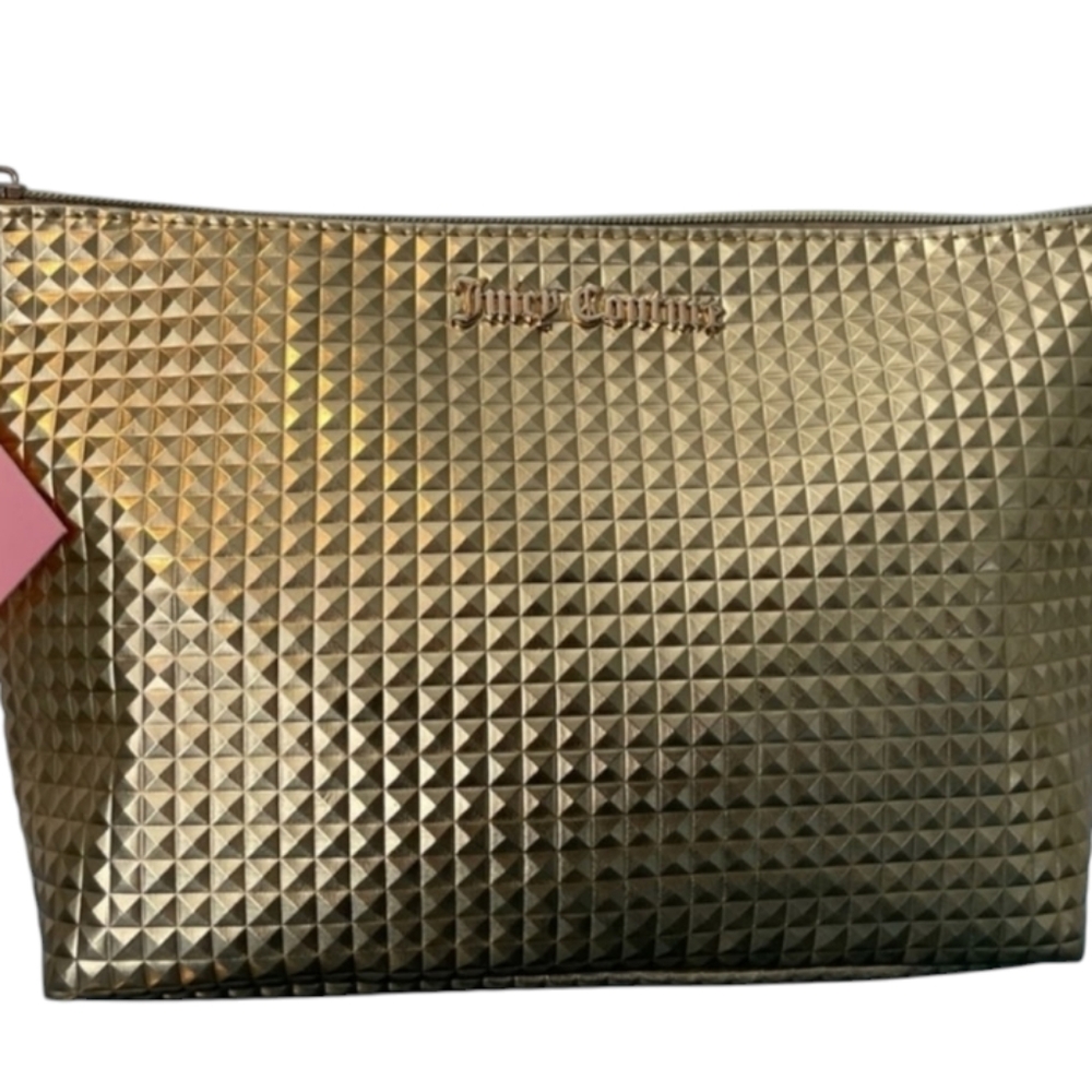Juicy Couture Large Gold Travel Cosmetic Bag NWT